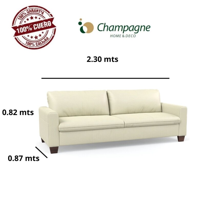 SOFA 4 CUERPOS - TAPIZADO EN CUERO VACUNO - COLOR PERLA FOSCO SOFA 4 CUERPOS - TAPIZADO EN CUERO VACUNO - COLOR PERLA FOSCO