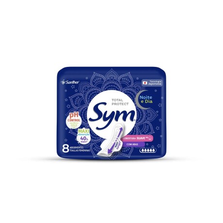 Toallitas Femeninas Sym Noche y Día Suave con Alas 8U 001