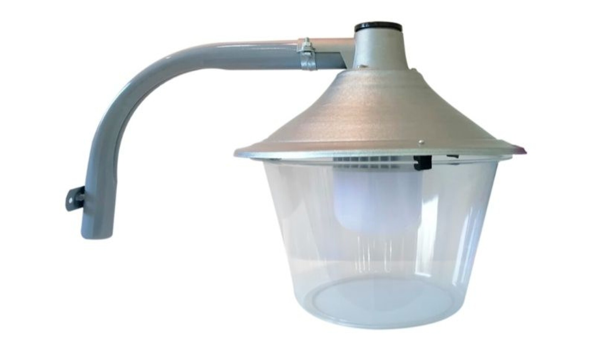 ALUMBRADO PUBLICO ABIERTO E27 ACR. TRAN + BRAZO 50CM + BASE P/FOTOCELULA 