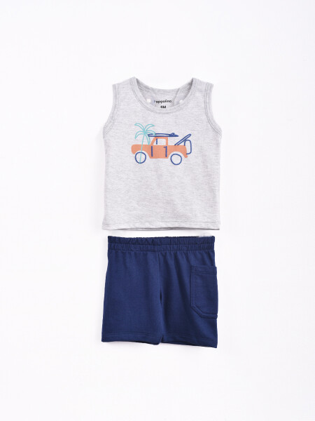 CONJUNTO BEBE PLAYFUL GRIS MELANGE M
