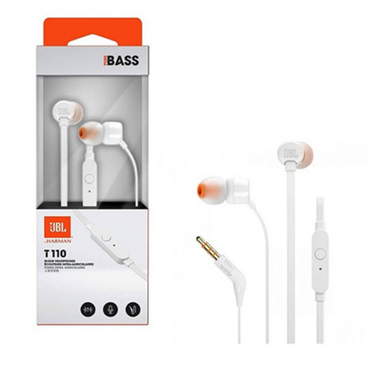 Auricular in ear JBL T110 