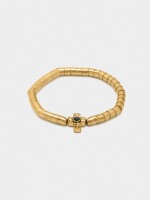 Pulsera Elástica Con Colgante De Cruz dorado