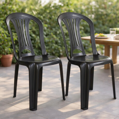 Set x2 Sillas Bistró sin apoya brazos NEGRO