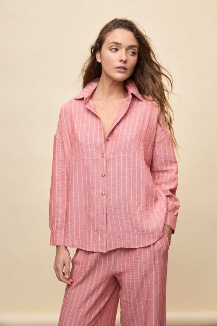 CAMISA SAUZAL STRIPED Rojo
