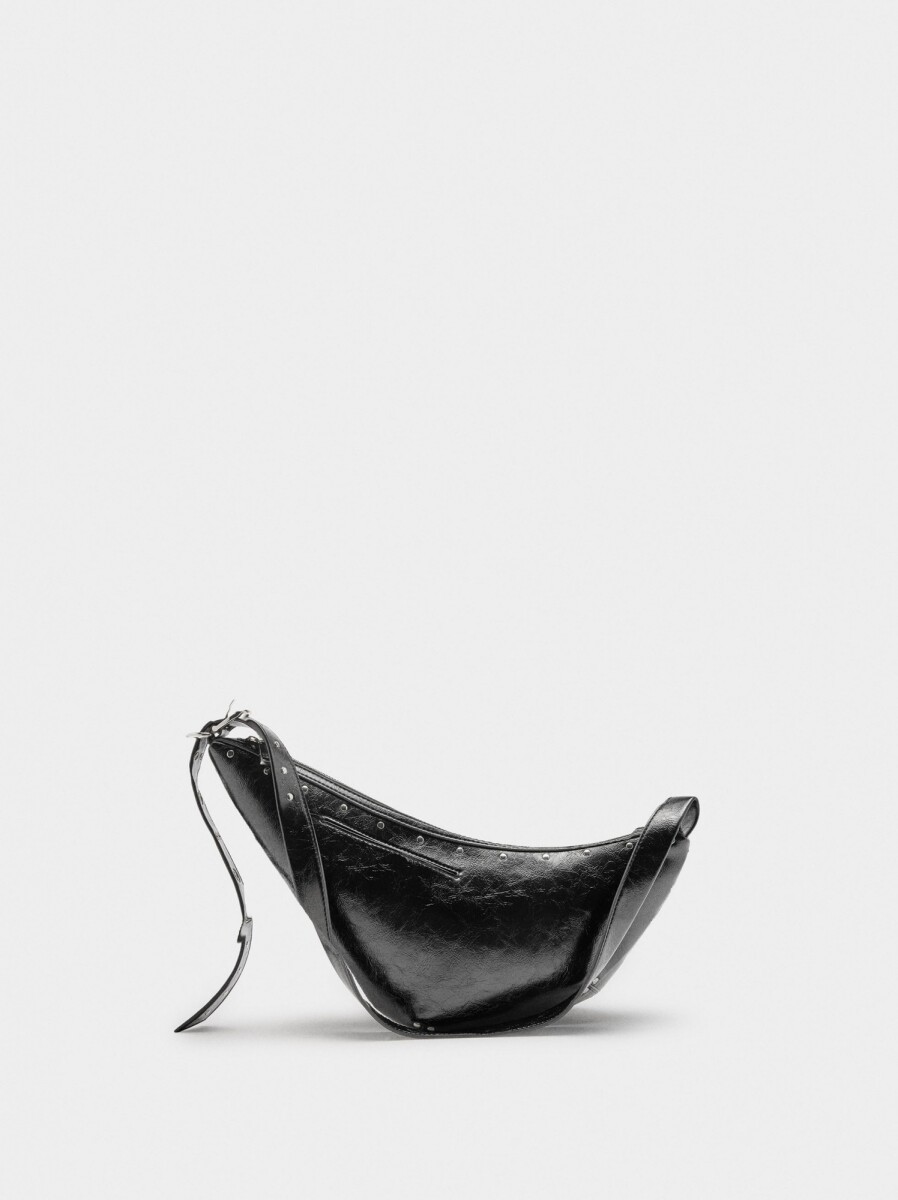 Bolso De Hombro Asimétrico Con Tachuelas - negro 