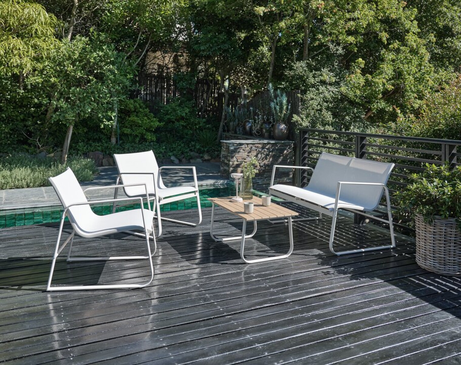 Set jardín HORNSLET 4 plazas beige 