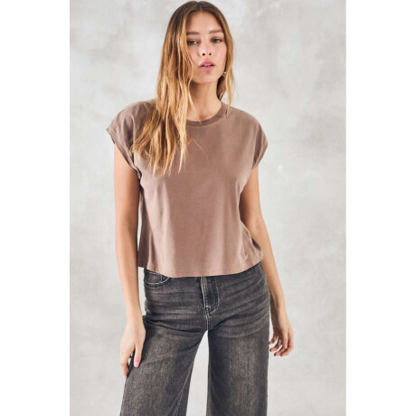 Remera Corta Lavada Vison