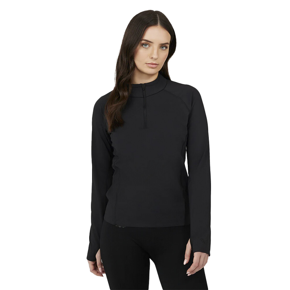 Remera Castore Core Metatek 1/4 Zip - Negro 