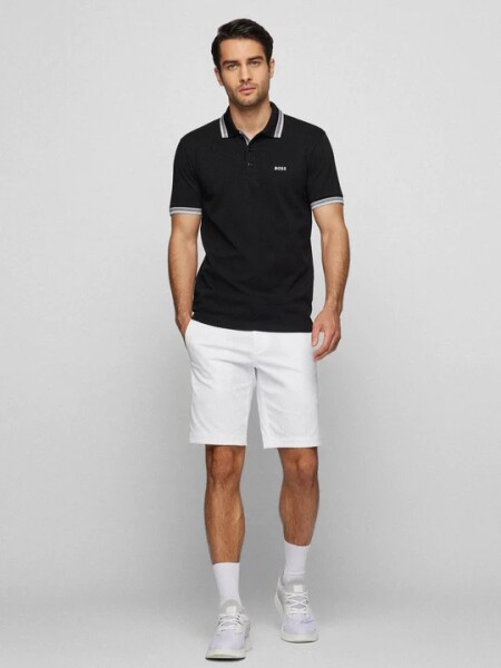 HUGO BOSS Polo de Algodón Piqué con Logo Contrastante 0