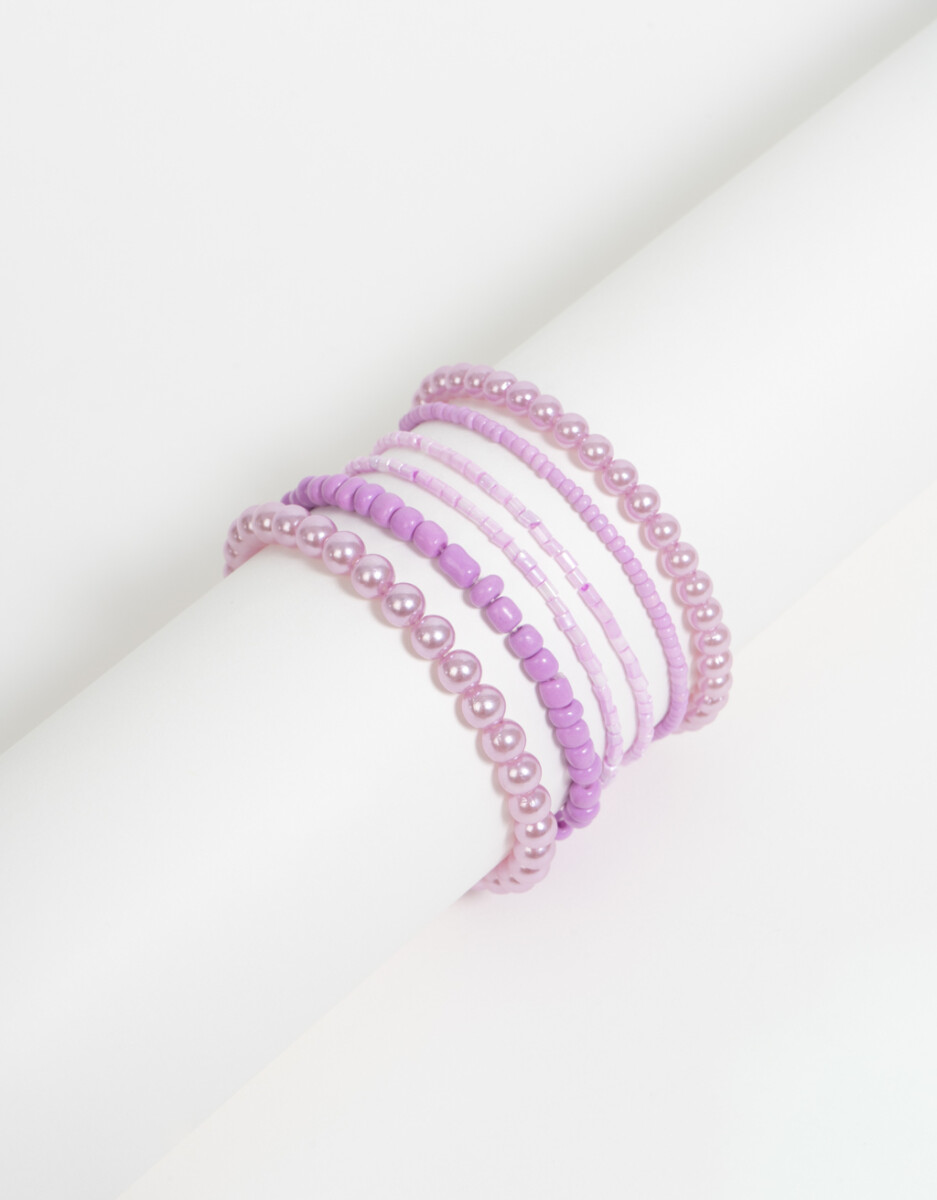 Set De Pulseras Con Mostacillas 