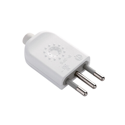 Ficha 3 en línea c/tierra 10A blanca - Electraline M31153