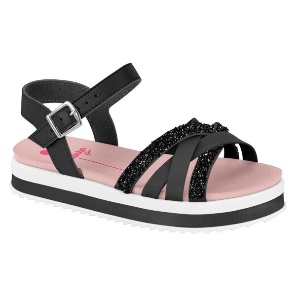 Molekinha Sandalia Infantil Negro-rosado