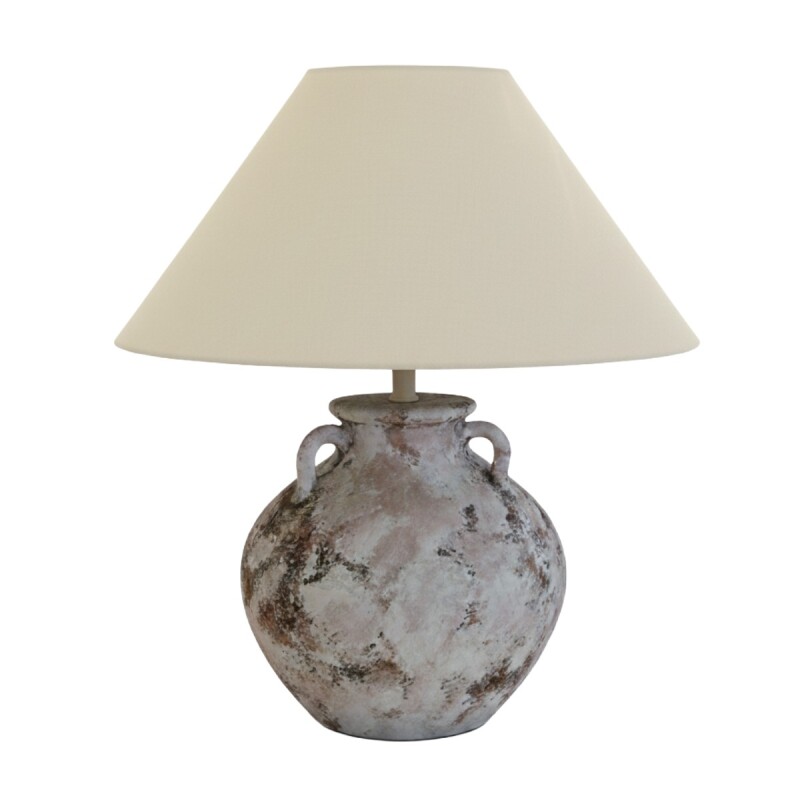 LAMPARA BEIGE C/BASE MARRON COMB P/MESA 45X52CM Unica