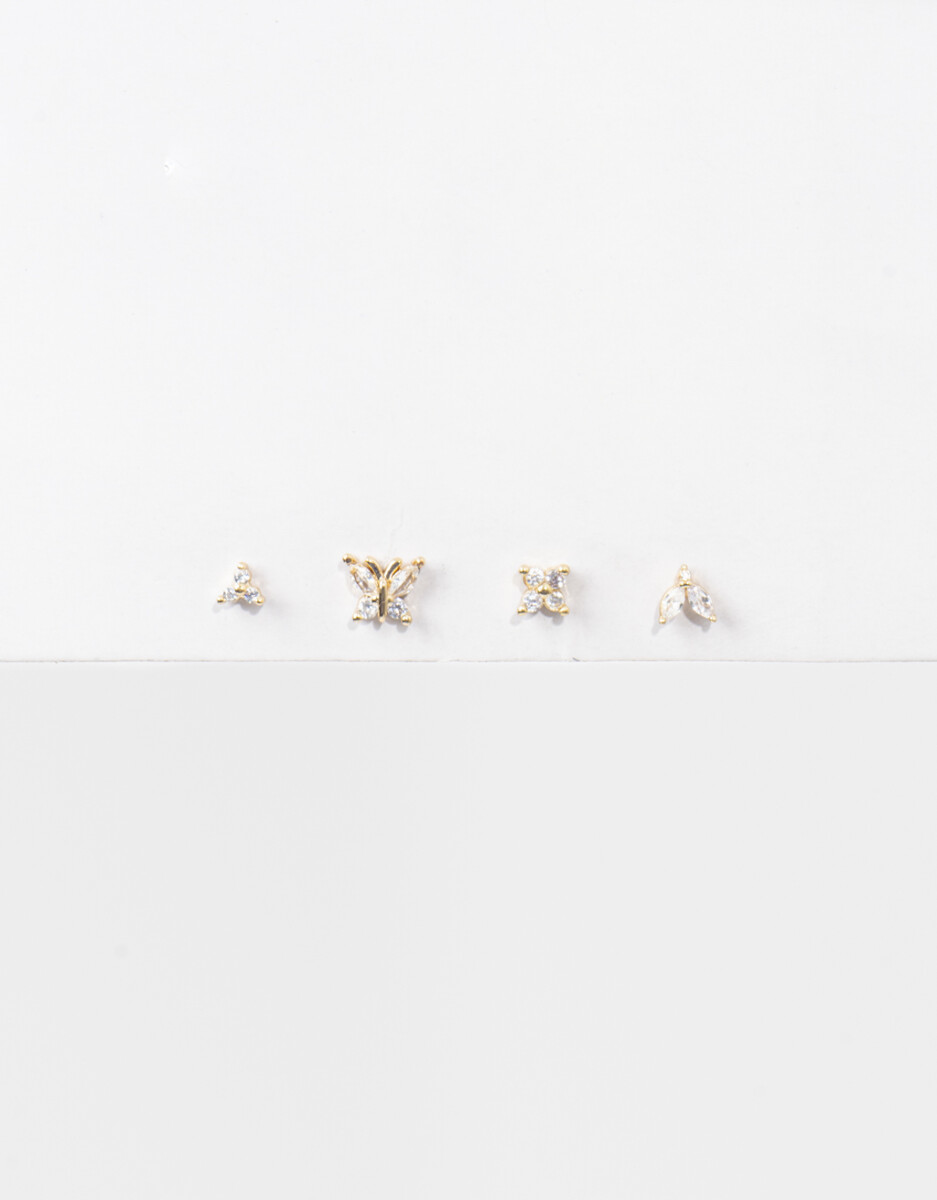Set De Aros Con Cubic Zirconia 