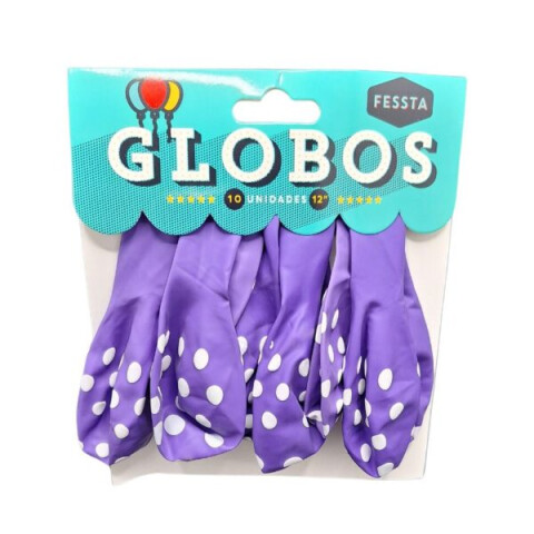 Globo x10 Diseño Lunares Fessta Violeta