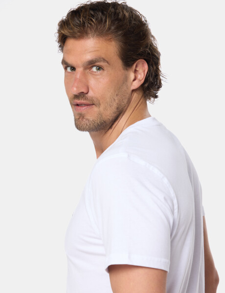 REMERA LISA ESCOTE V Blanco