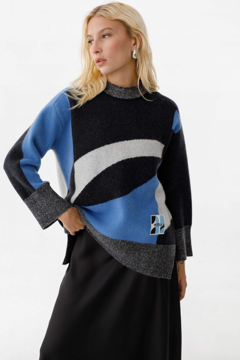 Sweater Delaunay - Azul / Negro 