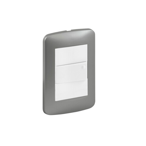 Plaqueta para 3 módulos plata brillante - Reggio M46538