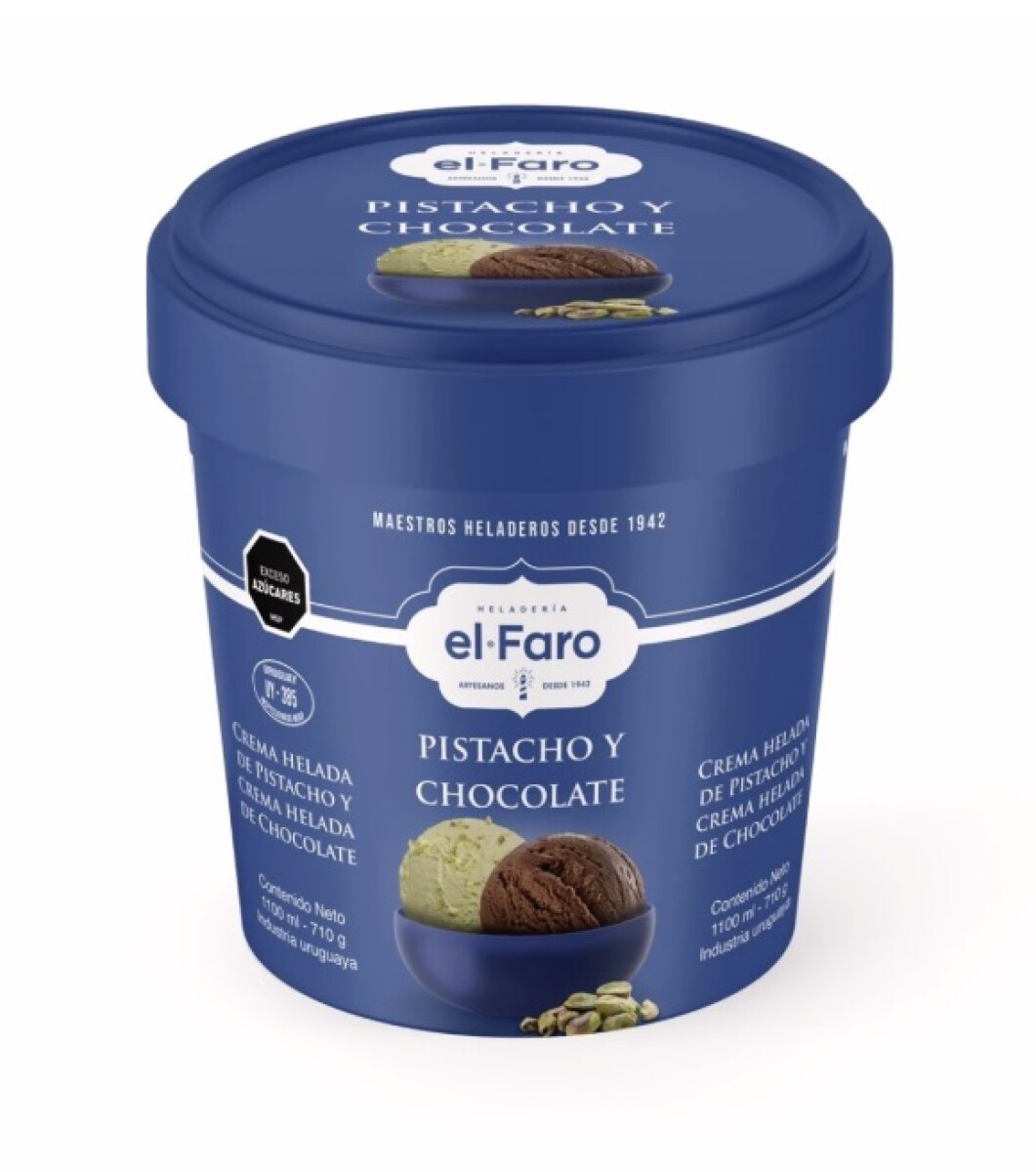 Helado pistacho y chocolate El Faro 1,1 l 