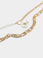 Set De Collares De Eslabones Con Perlas blanco