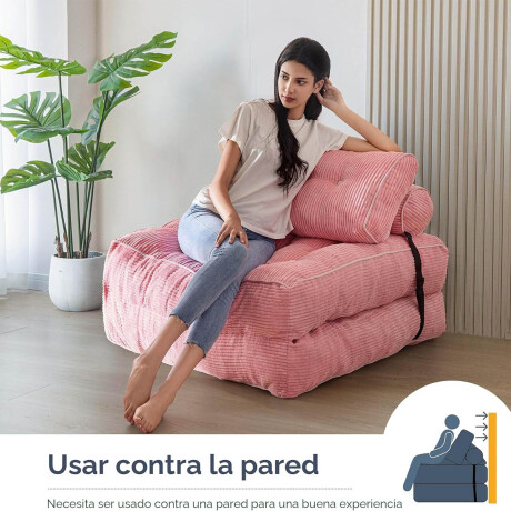 Sofá Sillón Cama Plegable Cloudnest + Almohada Living Rosa