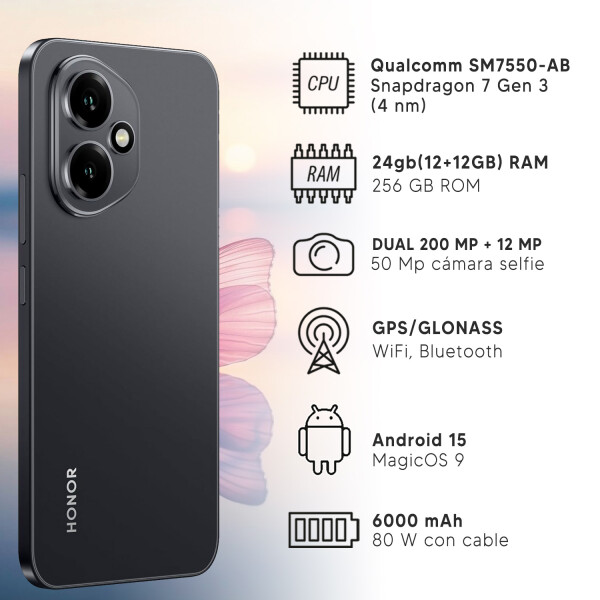 Honor 400 24gb(12+12) De Ram 256gb 5g + Regalo NEGRO