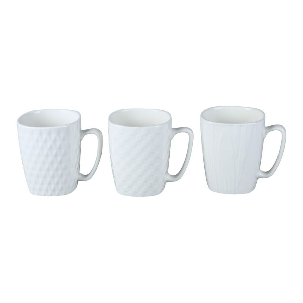 MUG SEMI CUADRADO 480 ML TEXTURAS SURT BLANCO 