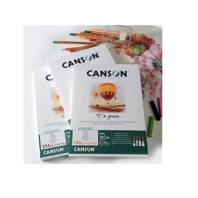 Block Canson A Grain A4 – 30 Hojas 180?g Grano Fino BLOCK C`A GRAIN 30 HOJ. 180GRS. GRANO FINO A4