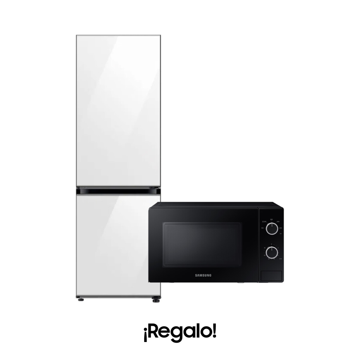 Heladera Samsung Bespoke 328 L + Microondas 20 L de Regalo - White 