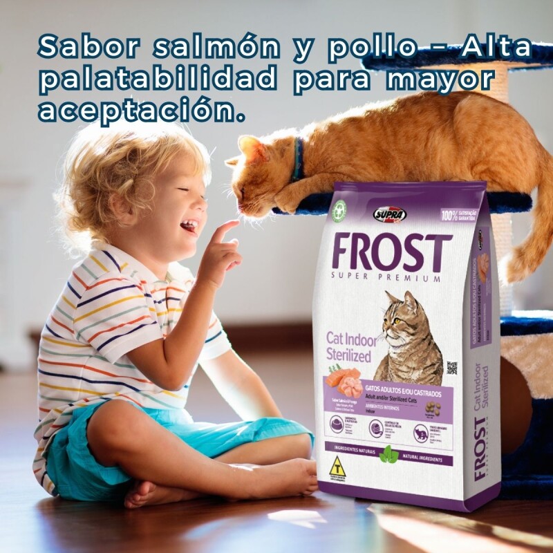 FROST GATOS ADULTOS Y/O CASTRADOS 7.5 + 1 KG GRATIS + JUGUETE + COMEDERO + SALSA