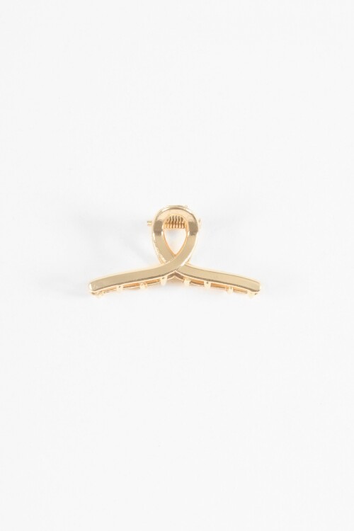 Broche metálico curvo dorado