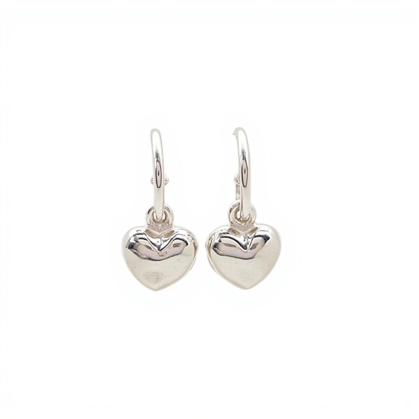 Caravanas Aros Corazón- Plata Inflada -Sin Piedra-CA4028 sinpiedra