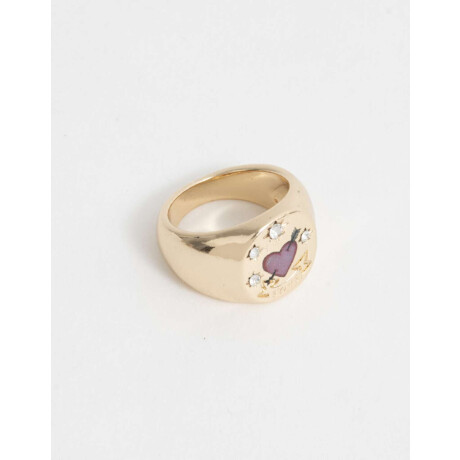 Anillo Con Corazón Dorado Dorado