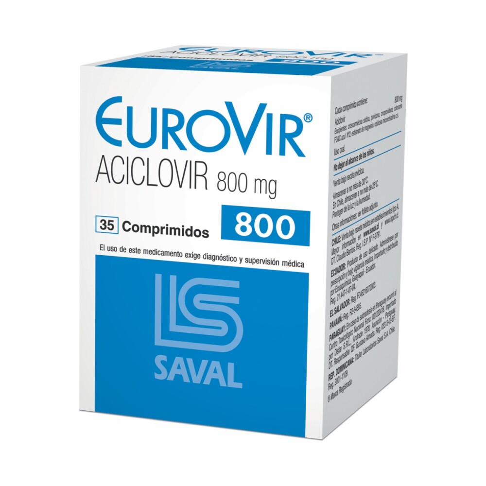EUROVIR 800 MG.COMP. CJ X 7 BLISTERS única