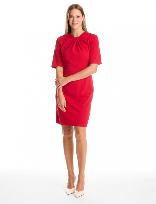 Vestido Escote Entrelazado ROJO