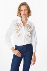 Camisa Petaline Blanco/Vison