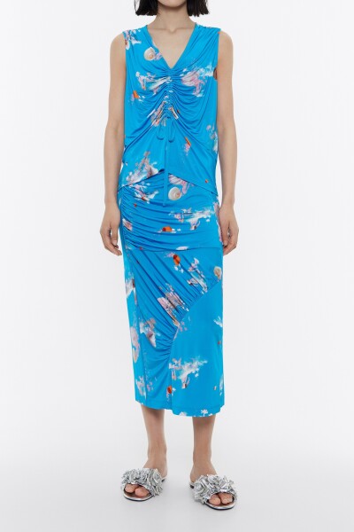 FALDA FRUNCES WAVES Azul