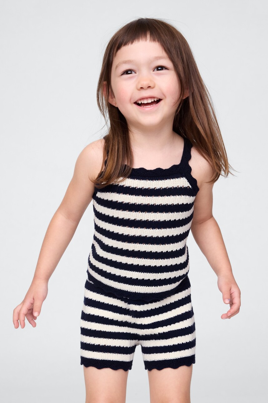 Musculosa Crochet A Rayas Toddler Niña Navy Uniform