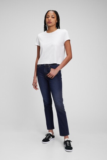 Jean Vintage Slim Tiro Alto Mujer Rinsed