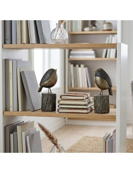 PAJARO DECORATIVO RESINA 10x7x18CM NEGRO/DORADO PAJARO DECORATIVO RESINA 10x7x18CM NEGRO/DORADO