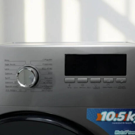 Lavarropas carga frontal Daewoo Inverter Capacidad de 10kg Color silver