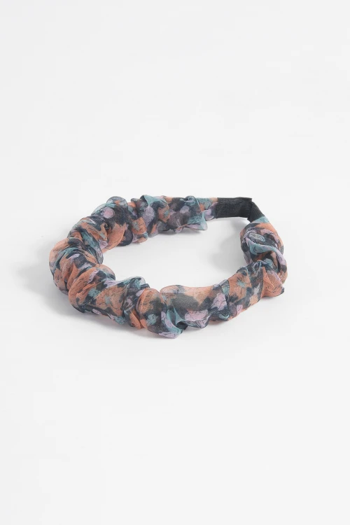 Vincha shantu estampa floral negro