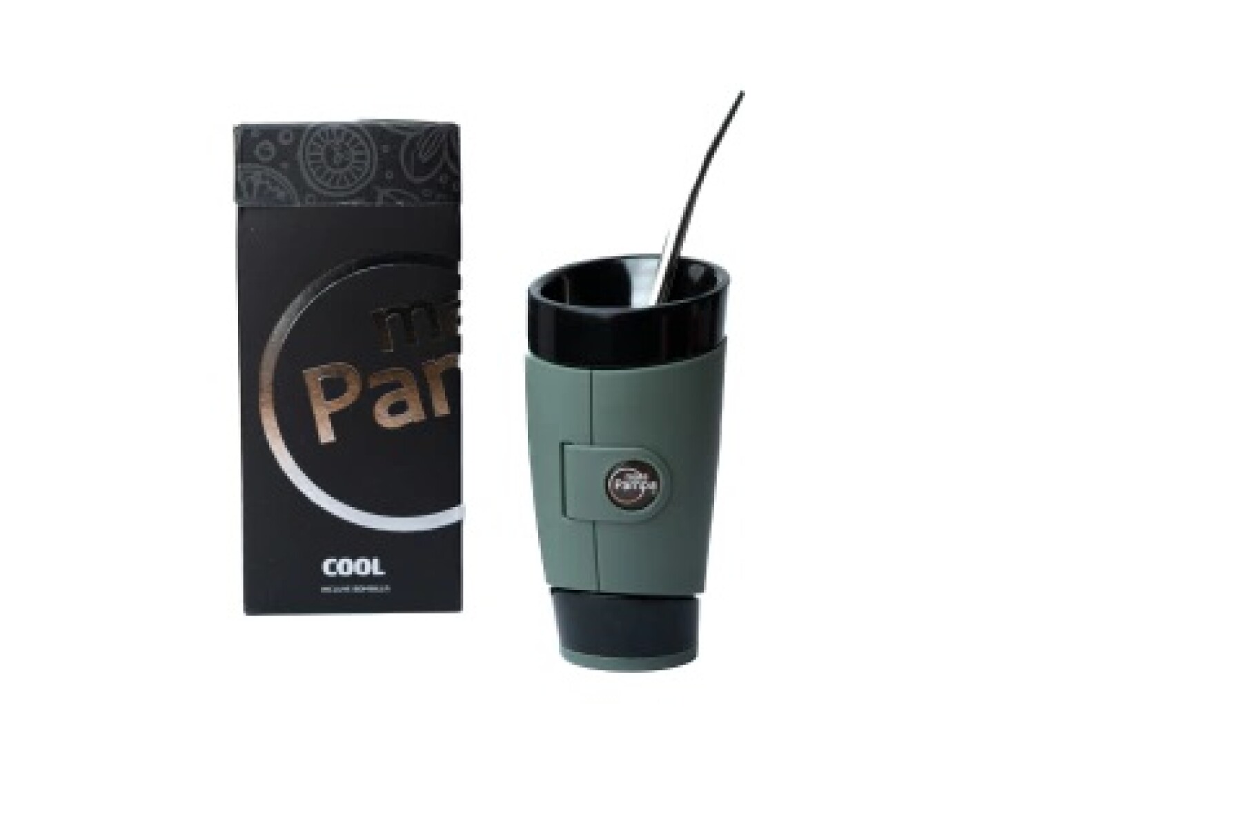 MATE PAMPA GUAMPA CON BOMBILLA - VERDE OLIVA 
