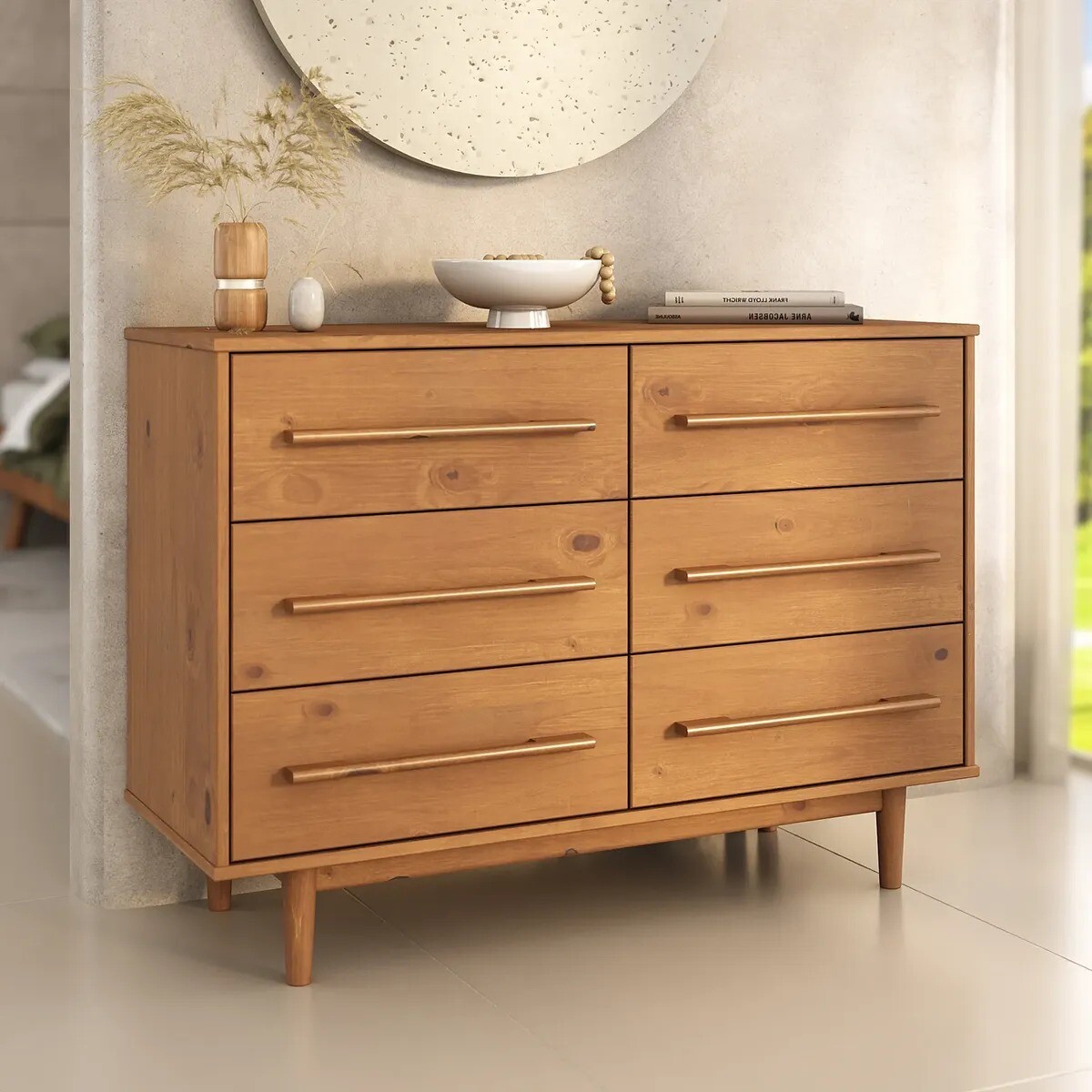 COMODA CAJONERA MADERA MACIZA 6 CAJONES 