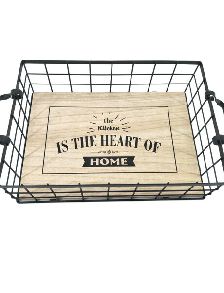 CESTA METAL/MADERA 45x25x10.5CM NEGRO CESTA METAL/MADERA 45x25x10.5CM NEGRO