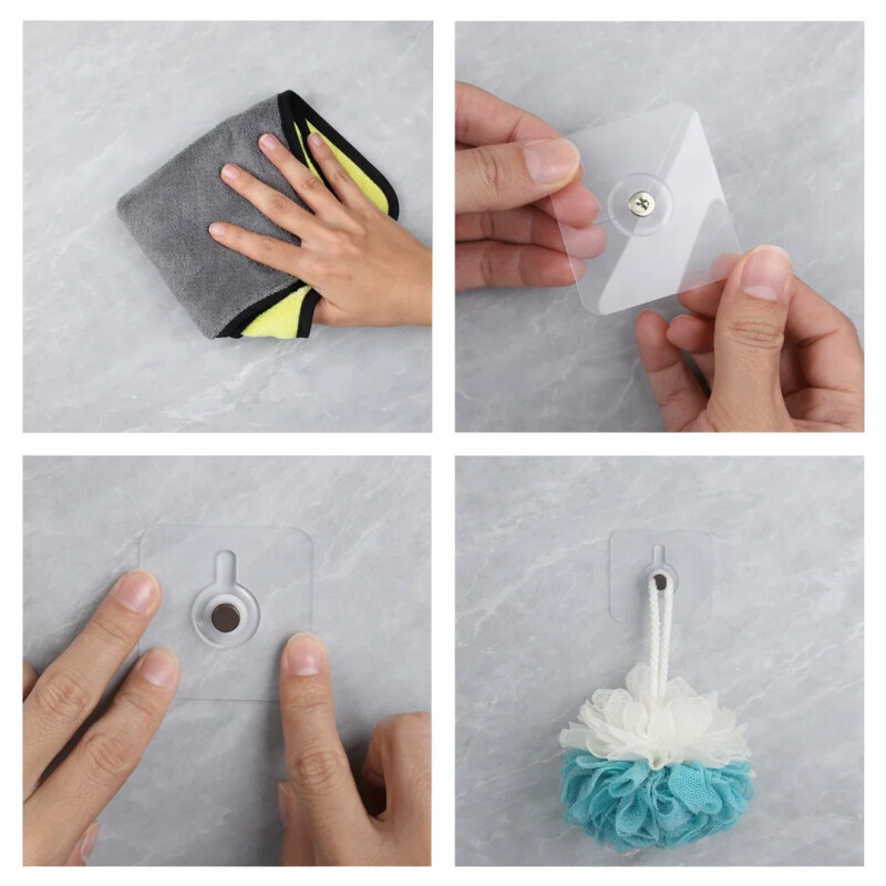 Gancho Adhesivo Tornillo Pared Soporte Colgar Multiuso X6 Transparente Gancho Adhesivo Tornillo Pared Soporte Colgar Multiuso X6 Transparente