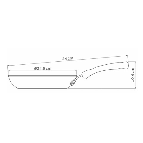 Sartén profesional Ø 24cm. aluminio para inducción -TRAMONTINA TR5812