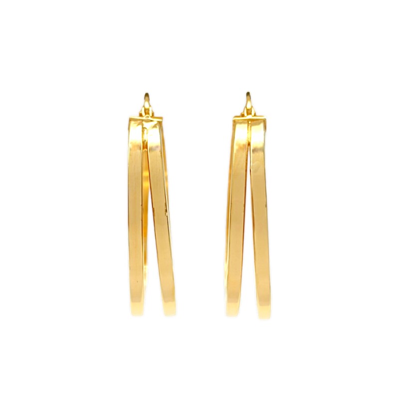 Caravanas aros de oro doble- Oro bajo - Sin piedra- CA8036 sinpiedra