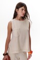 TOP LINO POCKET BEIGE