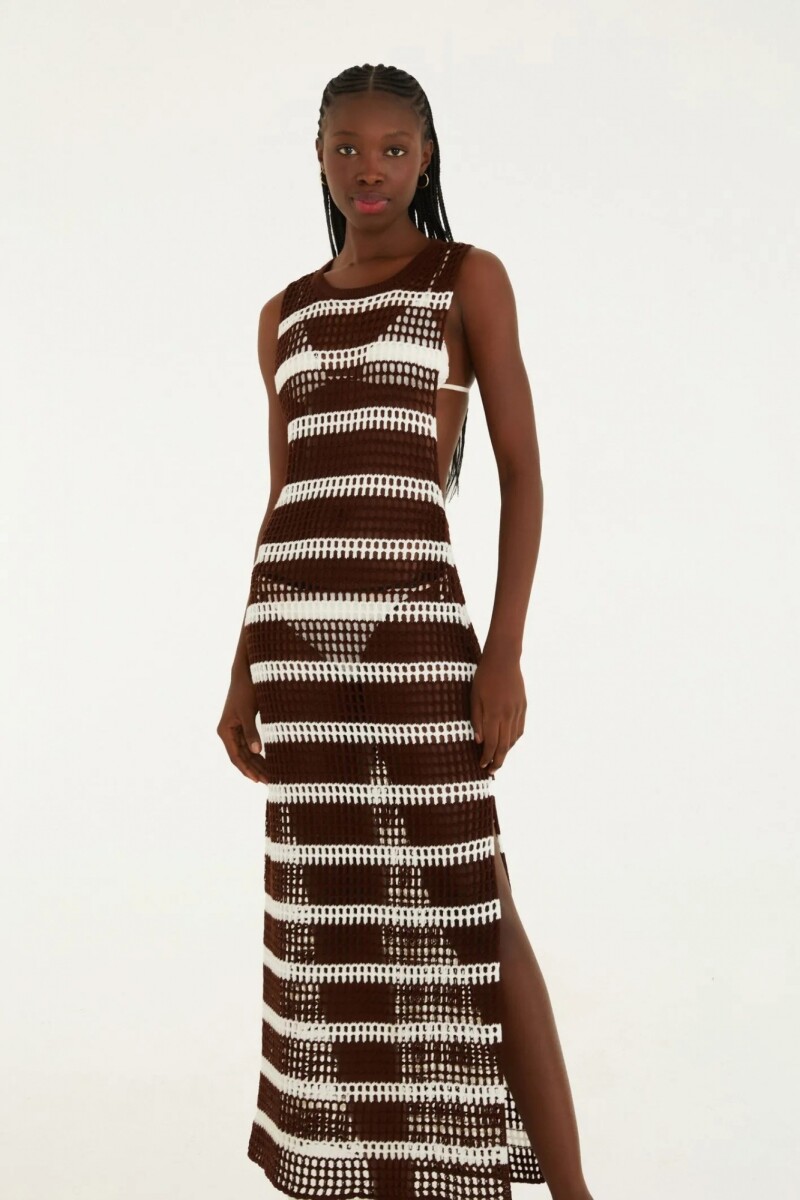 VESTIDO CROCHET Marron